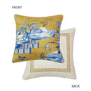 GobekUsa Blue Chinoiserie Home Pagoda Bolster Pillowcase 30x65 Luxury Cushion Cover