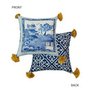 GobekUsa Blue Chinoiserie Home Pagoda Bolster Pillowcase 30x65 Luxury Cushion Cover
