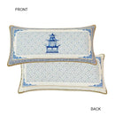 GobekUsa Blue Chinoiserie Home Pagoda Bolster Pillowcase 30x65 Luxury Cushion Cover