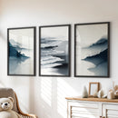 Minimalist Mountain Lake Set of 3. Modern Landscape Prints by Wall Art Set
