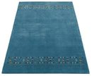 Blue Multi Toned Hand Loomed Wool Area Rug Contemporary Design by The Rug Decor