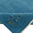 Blue Contemporary Design Hand Loomed Wool Area Rug