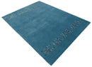 Blue Multi Toned Hand Loomed Wool Area Rug Contemporary Design by The Rug Decor