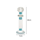GobekUsa Blue Diamond Crystal Glass Candle Holder Candelabrum