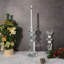 GobekUsa Blue Diamond Crystal Glass Candle Holder Candelabrum