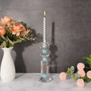 GobekUsa Blue Diamond Crystal Glass Candle Holder Candelabrum