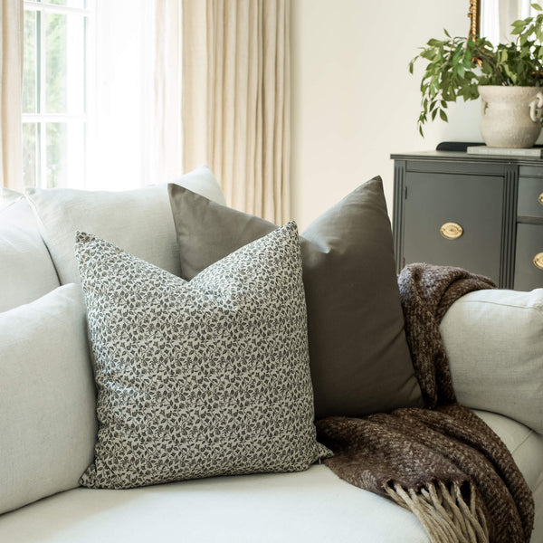 Camille Neutral Botanical Pillow Cover, photo 2 of 9
