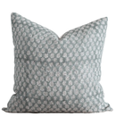 Luna Floral Block Printed Pillow Cover | Blue/Teal Green by Apartment No.3