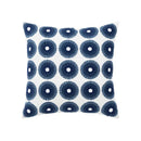Blue floral geometric cushion cover set of 5 living room pillows by Decorbites