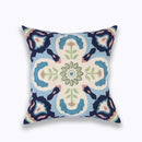 Blue floral mandala cotton pillow cover living room decor by Decorbites