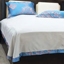 GobekUsa Blue Satin Jacquard Queen Duvet Cover Set with Sheet & Pillowcases