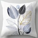 Blue flower leaves pattern cushion cover living room throw pillow by Decorbites