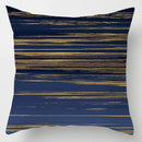Blue geometric marble throw pillows for living room decor by Decorbites