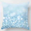 Blue geometric marble throw pillows for living room decor by Decorbites