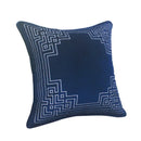 GobekUsa Blue Geometry Embroidery Cushion Cover Dutch Velvet Pillowcase Shell Gift