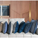 GobekUsa Blue Geometry Jacquard Pillow Cover 45x45cm Sofa Decoration