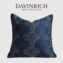 GobekUsa Blue Geometry Jacquard Pillow Cover 45x45cm Sofa Decoration