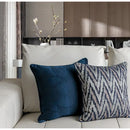 GobekUsa Blue Geometry Jacquard Pillow Cover 45x45cm Sofa Decoration