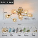 GobekUsa Glass Ball LED Chandeliers for Room Pendant Lights