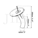 GobekUsa Glass Bathroom Sink with Rocker Handle Faucet, Chrome Finish
