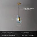GobekUsa Blue Glass Flower Ceiling Chandelier Copper Hanging Lamps