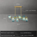 GobekUsa Blue Glass Flower Ceiling Chandelier Copper Hanging Lamps