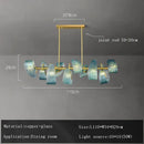 GobekUsa Blue Glass Flower Ceiling Chandelier Copper Hanging Lamps