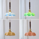 GobekUsa Blue Glass LED Pendant Lamp for Dining Living Room Bedroom