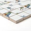 Blue Glazed Double Dutch Ceramic Mosaics 12x12