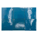 Blue Glossy Zellige Tiles 4x4