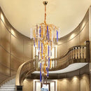 GobekUsa Crystal Pendant Chandelier - Elegant Ceiling Light for Villa Stairwell & Hotel