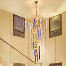 GobekUsa Crystal Pendant Chandelier - Elegant Ceiling Light for Villa Stairwell & Hotel