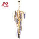 GobekUsa Crystal Pendant Chandelier - Elegant Ceiling Light for Villa Stairwell & Hotel