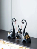 GobekUsa Elephant Family Swing Sculpture: Resin Home Decor & Gift