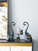 GobekUsa Elephant Family Swing Sculpture: Resin Home Decor & Gift