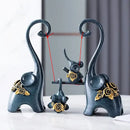 GobekUsa Elephant Family Swing Sculpture: Resin Home Decor & Gift