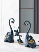 GobekUsa Elephant Family Swing Sculpture: Resin Home Decor & Gift