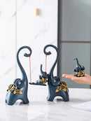 GobekUsa Elephant Family Swing Sculpture: Resin Home Decor & Gift