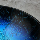 GobekUsa Blue Tempered Glass Basin Sink Set with Faucet for Bathroom Counter Top