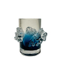 GobekUsa Blue Gradient Wavy Glass Vase for Floral Arrangements and Room Decor