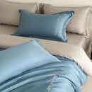 GobekUsa Cotton Solid Color Bedding Set, Premium Quality Embroidery Quilt Cover, Single Bed.