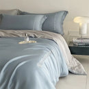 GobekUsa Cotton Solid Color Bedding Set, Premium Quality Embroidery Quilt Cover, Single Bed.