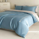GobekUsa Cotton Solid Color Bedding Set, Premium Quality Embroidery Quilt Cover, Single Bed.