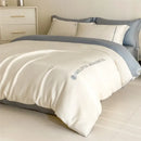 GobekUsa Cotton Solid Color Bedding Set, Premium Quality Embroidery Quilt Cover, Single Bed.