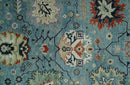 Blue, Ivory and Beige 8x10 and 9x12 Hand knotted Traditional Oushak Wool Area Rug by The Rug Decor