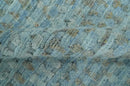 Blue, Ivory and Brown Hand carved Texture Hand Knotted 9x12 Wool Area Rug by The Rug Decor