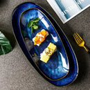 GobekUsa Blue Kiln Glazed Ceramic Sushi Plate