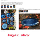 GobekUsa Blue Kiln Glazed Ceramic Sushi Plate