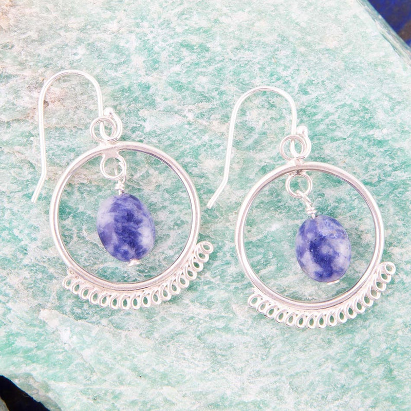 Blue Kyanite and Sterling Silver Drop Earrings