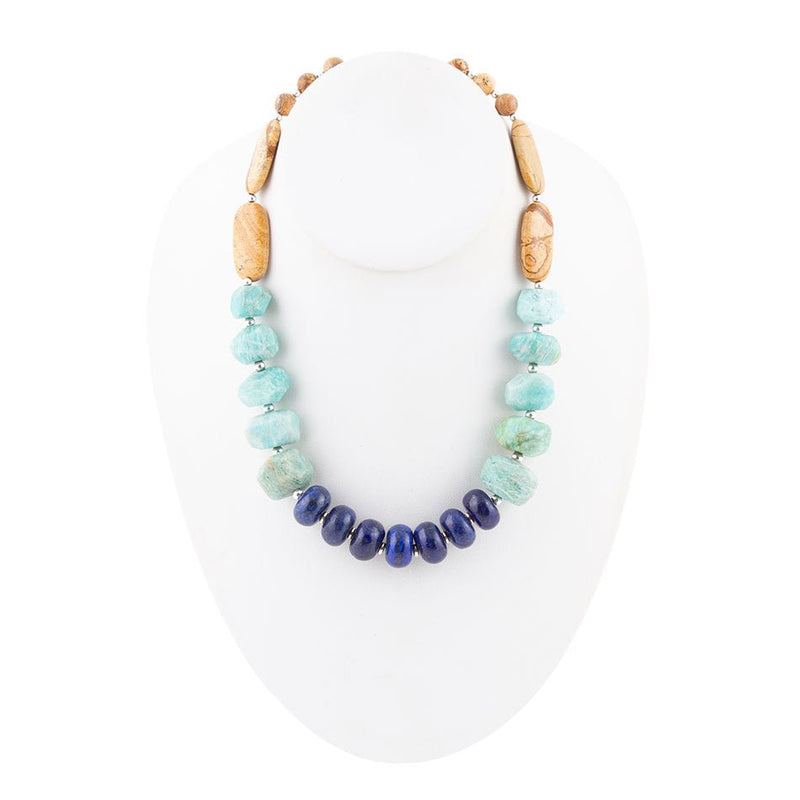 Blue Lapis and Amazonite Earth Necklace